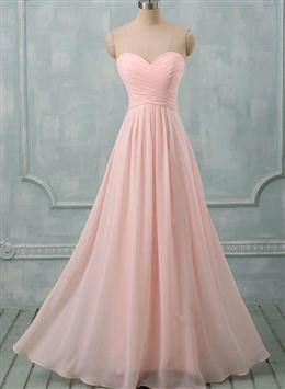 Picture of Lovely Light Pink Sweetheart Long Bridesmaid Dresses, Long Prom Dresses